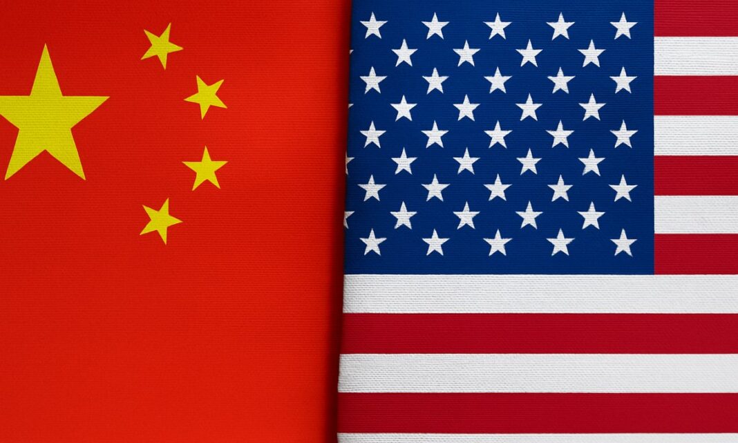 Banderas de China y EUA