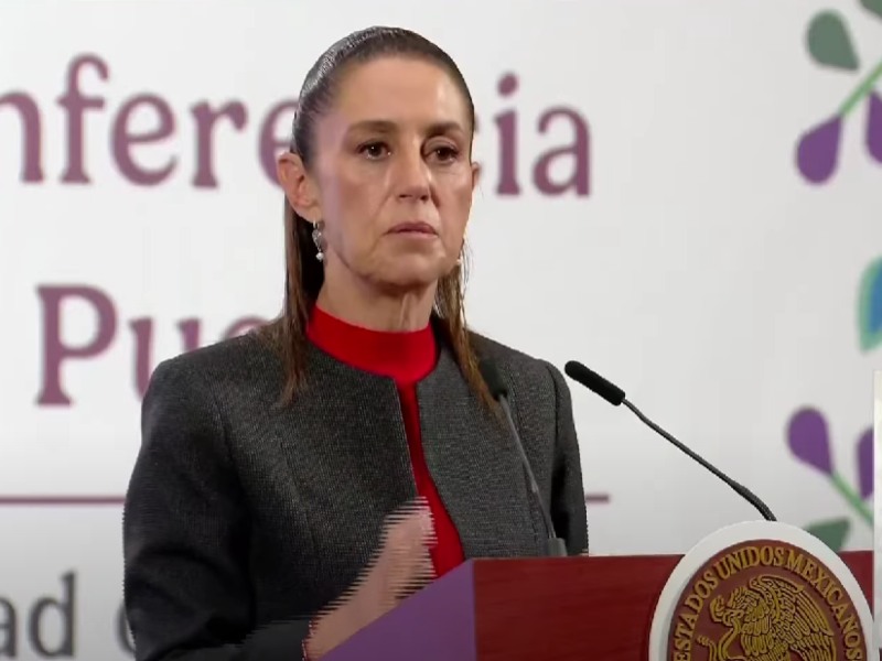 La presidenta Claudia Sheinbaum en su Mañanera del Pueblo de hoy jueves 10 de julio de 2025. Foto: Redes sociales