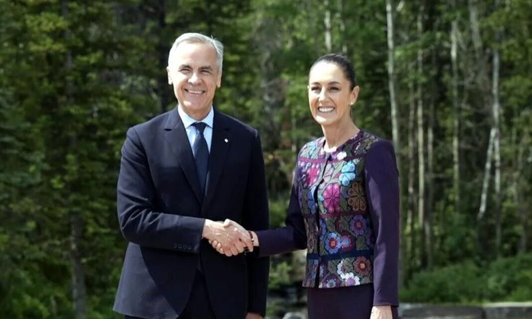 Mark Carney, primer ministro de Canadá, y la presidenta Claudia Sheinbaum. Foto: Redes sociales