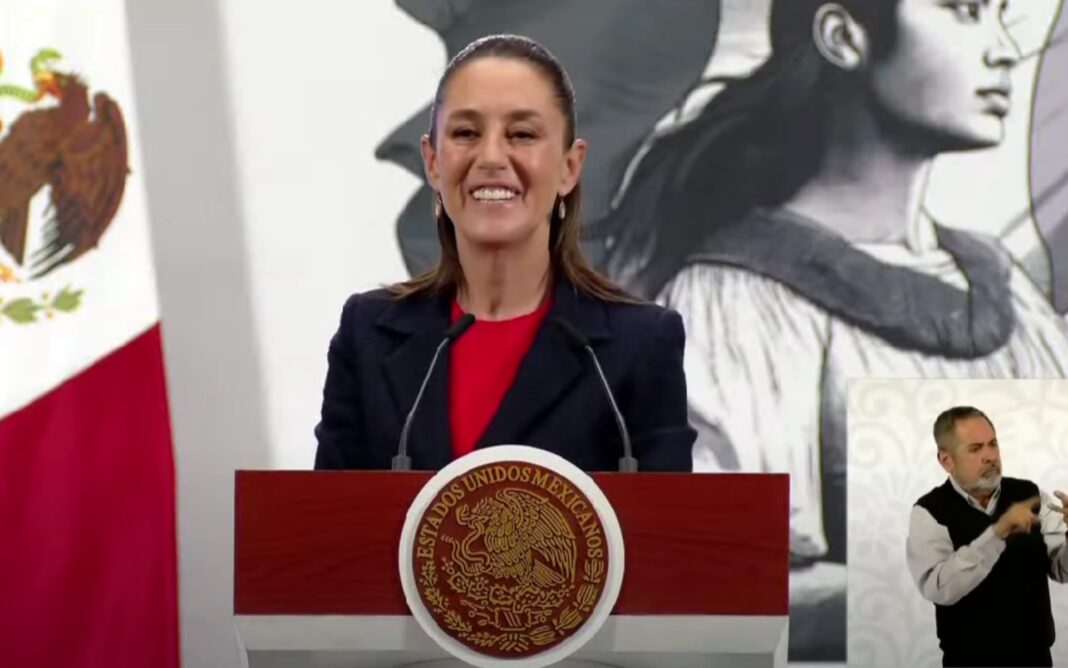 Sheinbaum en su mañanera del pueblo el lunes 7 de julio de 2025