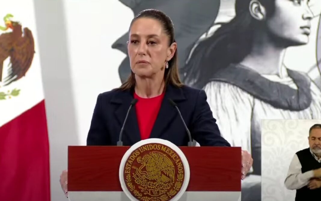 La presidenta Claudia Sheinbaum en su mañanera del lunes 7 de julio de 2025
