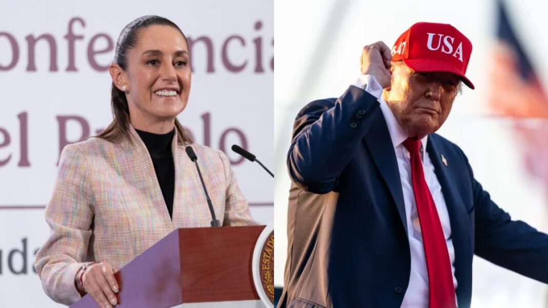 Sheinbaum y Trump hablarán por teléfono un día antes de la entrada en vigor de nuevos aranceles entre ambos países. Foto: Gobierno de México y White House