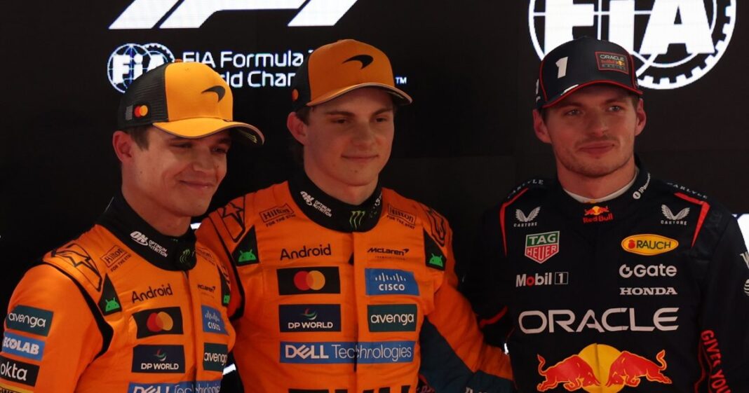 Oscar Piastri celebra la pole position en Catar, reafirmando su candidatura al título frente a Norris y Verstappen. Foto: EFE