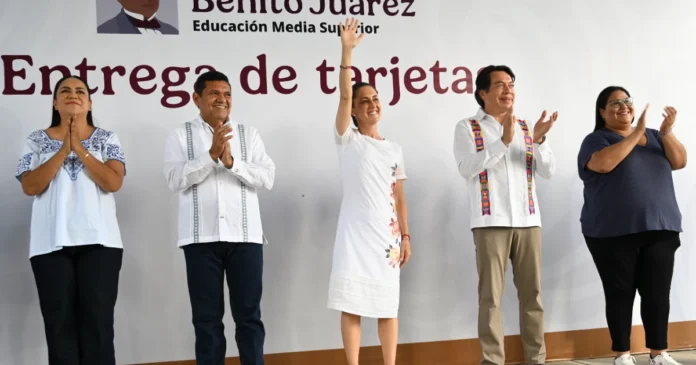 La presidenta Claudia Sheinbaum durante un evento en Tabasco hoy sábado 15 de noviembre de 2025. Foto: Gobierno de México