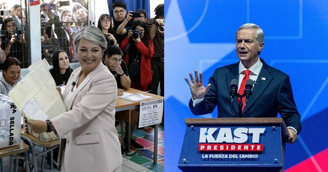 Jannette Jara y José Antonio Kast se enfrentarán en la segunda vuelta presidencial en Chile, tras una jornada electoral que consolidó el avance de la ultraderecha. Foto: EFE, especial