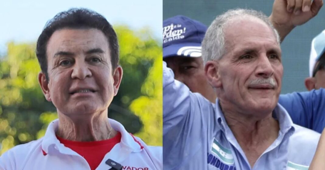 Los candidatos presidenciales en Honduras: Salvador Nasralla (i) y Nasry Asfura (d). Foto: EFE