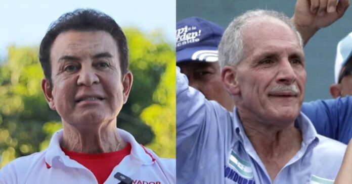 Los candidatos presidenciales en Honduras: Salvador Nasralla (i) y Nasry Asfura (d). Foto: EFE