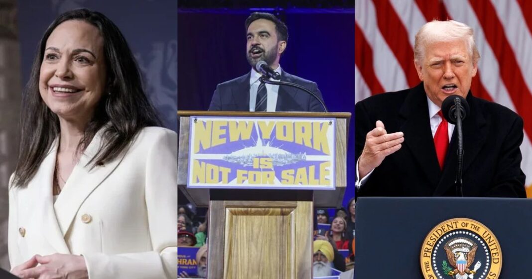 Composición con imágenes de archivo de algunos de los protagonistas que marcaron la agenda internacional durante 2025. Foto: Especial