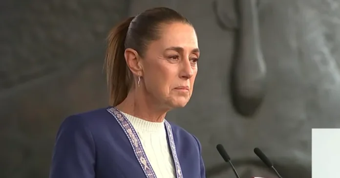 Claudia Sheinbaum durante la Primera Reunión Nacional de Coordinadoras de Promoción de Inversión en el Museo Nacional de Antropología. Foto: Gobierno de México YouTube