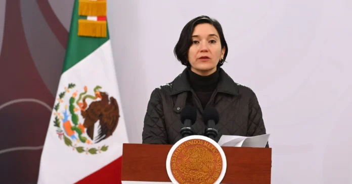 Marcela Figueroa, titular del Secretariado Ejecutivo del Sistema Nacional de Seguridad Pública, dio a conocer las cifras en la Mañanera del Pueblo. Foto: Gobierno de México