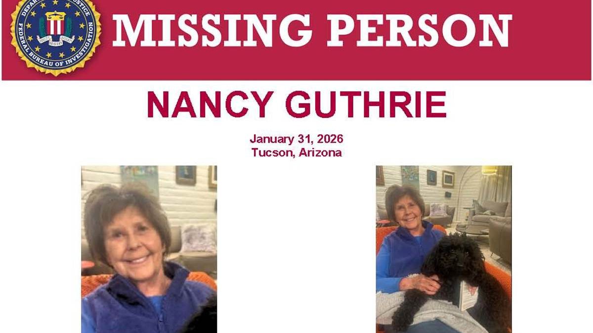 Fotografía cedida por el FBI que muestra el cartel de búsqueda de Nancy Guthrie desaparecida desde el 31 de enero en la ciudad de Tucson, Arizona. Foto: EFE/FBI