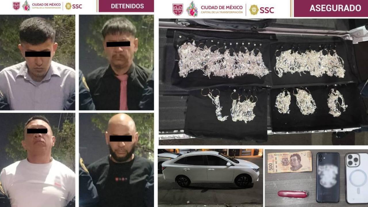 Los colombianos detenidos por la Policía de CDMX. Foto: SSC