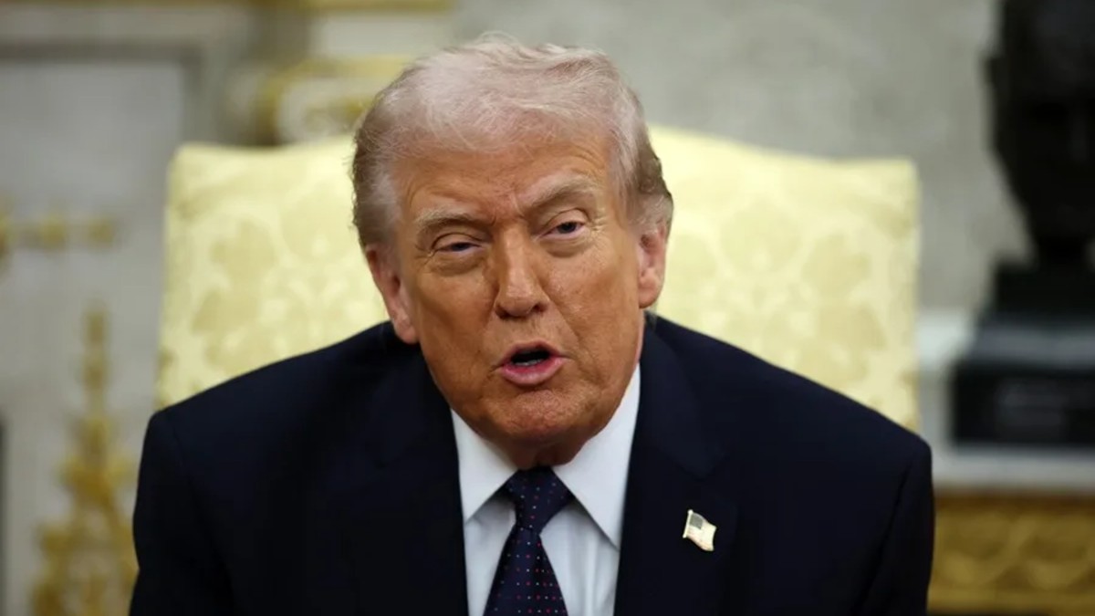 El presidente de Estados Unidos, Donald Trump, durante declaraciones en la Casa Blanca sobre España e Irán. Foto: EFE/Samuel Corum/Pool