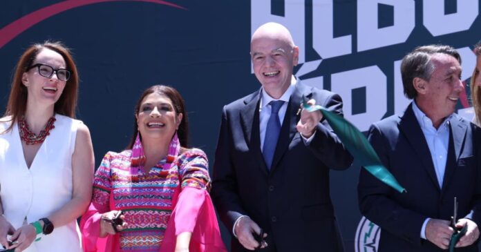 Gianni Infantino durante evento en Ciudad de México previo al Mundial 2026. Foto: Gobierno CDMX