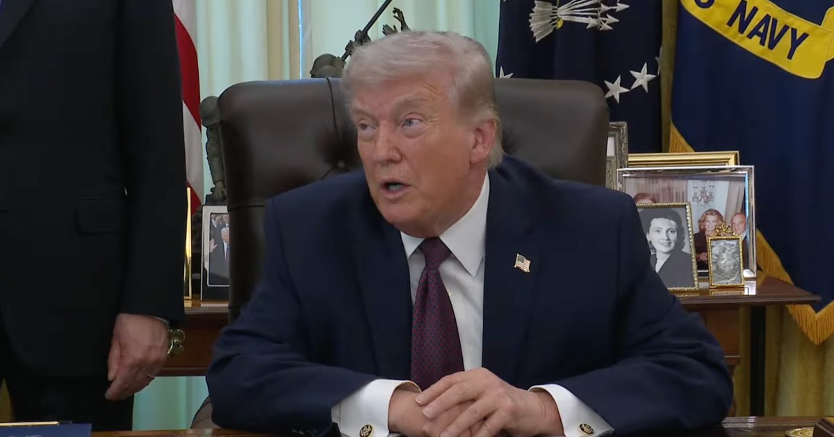El presidente de Estados Unidos, Donald Trump, durante declaraciones sobre el conflicto con Irán. Foto: White House YouTube