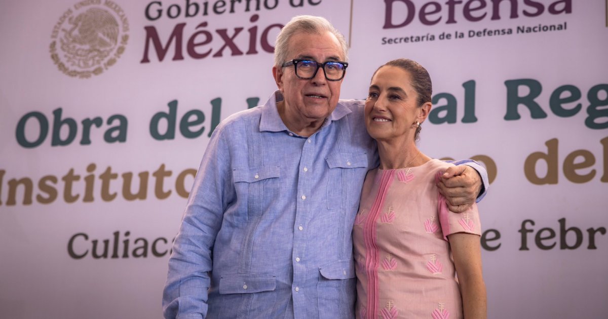 El gobernador de Sinaloa, Rubén Rocha Moya, y la presidenta Claudia Sheinbaum, en un evento el pasado 28 de febrero de 2026. Foto: Facebook Rubén Rocha Moya