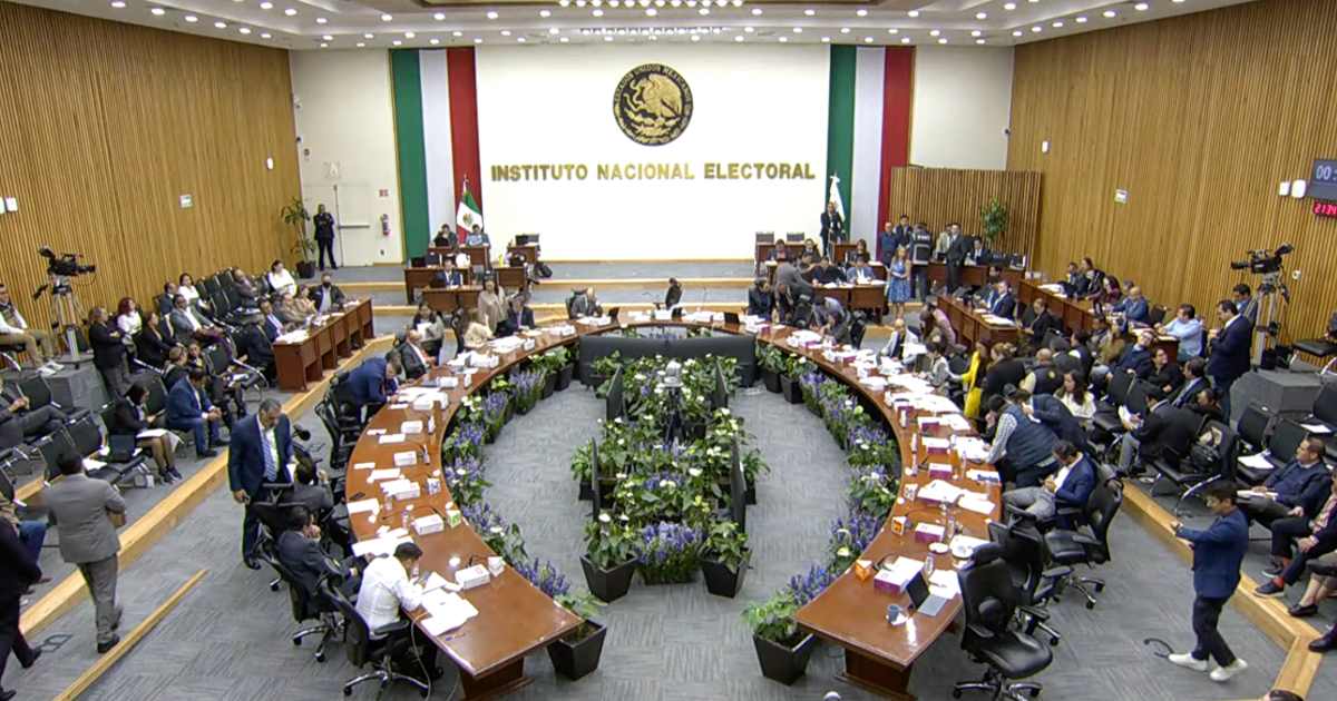 Sesión del Consejo General del INE. Foto: Tomada de X/Archivo