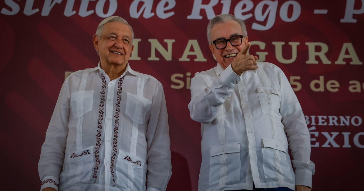 El expresidente Andrés Manuel López Obrador y el gobernador de Sinaloa, Rubén Rocha Moya. Foto: Gobierno de México/Archivo