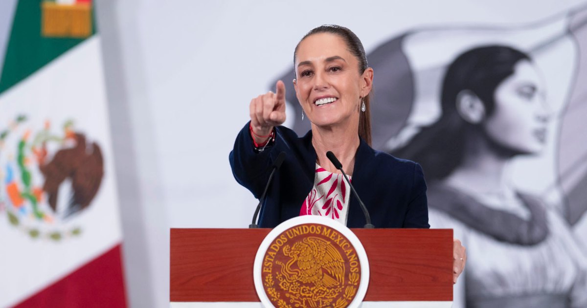 La presidenta Claudia Sheinbaum durante su conferencia donde rechazó el paro de transportistas y agricultores. Foto: Gobierno de México