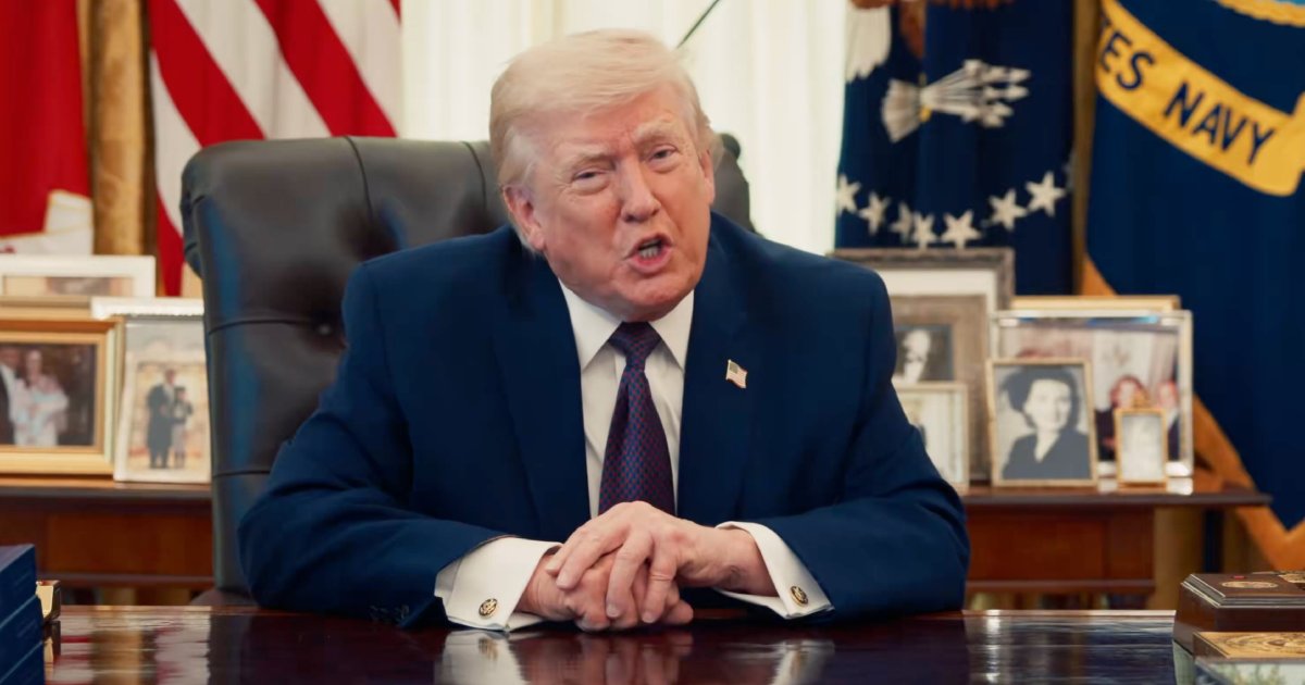 El presidente de Estados Unidos, Donald Trump, durante un mensaje por la Semana Santa. Foto: White House en X