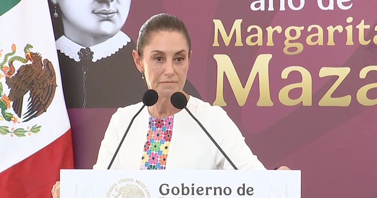 La presidenta Claudia Sheinbaum aplazó su postura sobre la licencia de Rocha Moya durante un evento en Chiapas. Foto: Tomada de X