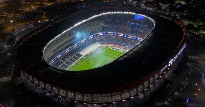 Integrantes de la CNTE planean manifestarse en las inmediaciones del Estadio Banorte durante el partido inaugural del Mundial 2026. Foto: Estadio Banorte