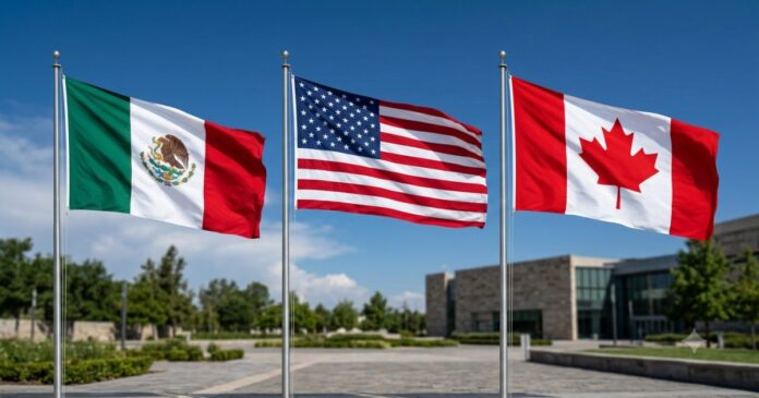 Estados Unidos iniciaría el proceso de revisión del T-MEC, mientras continúan las negociaciones con México sobre cambios al acuerdo. Foto: Gemini IA