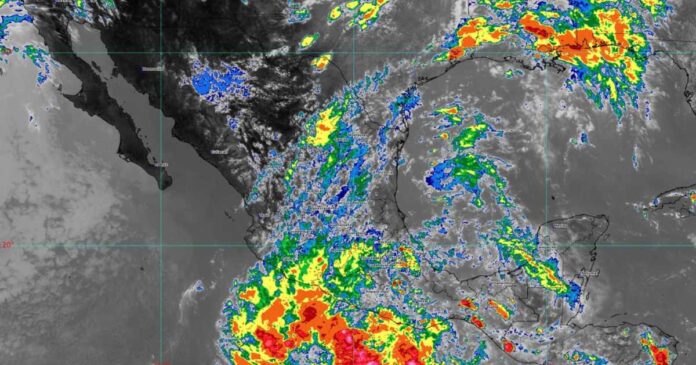 Autoridades mexicanas monitorean dos zonas de baja presión con potencial ciclónico frente a las costas del Pacífico sur. Foto: Conagua