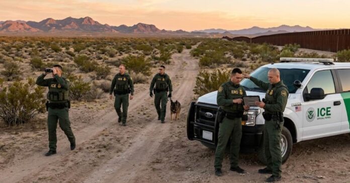 Agentes del ICE en un operativo en la frontera con México. Foto: Google Gemini IA