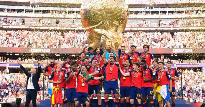 España conquistó el Mundial 2026 tras vencer 1-0 a Argentina en tiempos extra con gol de Ferran Torres. Foto: Selección de España Facebook
