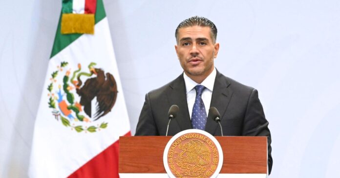 El secretario de Seguridad y Protección Ciudadana de México, Omar García Harfuch, en la ‘Mañanera del Pueblo’ hoy miércoles 22 de julio de 2026. Foto: Gobierno de México