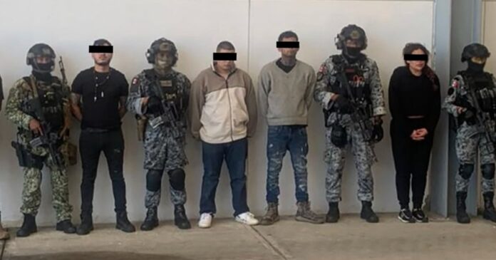 Fuerzas federales detuvieron a nueve presuntos integrantes del CJNG durante operativos realizados en Tanhuato y Ecuandureo, Michoacán. Foto: X @GabSeguridadMX