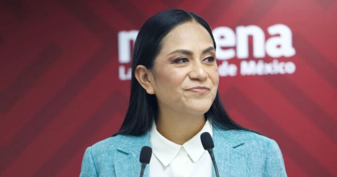 La dirigente nacional de Morena, Ariadna Montiel Reyes, durante una conferencia de prensa el pasado 11 de agosto de 2026. Foto: Facebook Morena