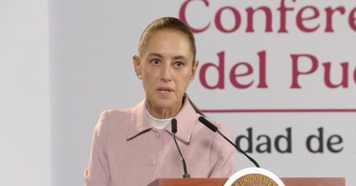 La presidenta Claudia Sheinbaum reclamó al gobernador Mauricio Kuri por la academia policial de Querétaro que contempla colaboración con agencias de Estados Unidos. Foto: Gobierno de México YouTube